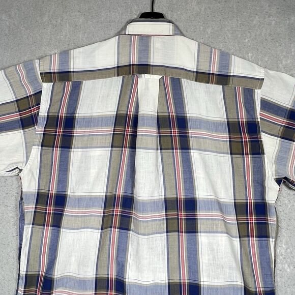 Vintage Christian Dior Monsieur Check Short Sleeve Button Up Shirt Men’s Medium - Picture 11 of 13